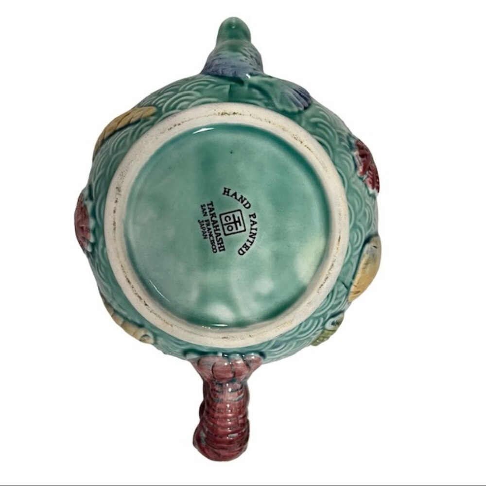 Vintage TAKAHASHI San Francisco Fish Sea Life Teapot, Hand Painted, Japan - Picture 10 of 13